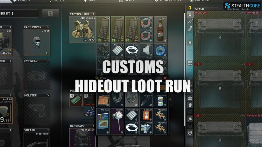 Customs hideout loot run