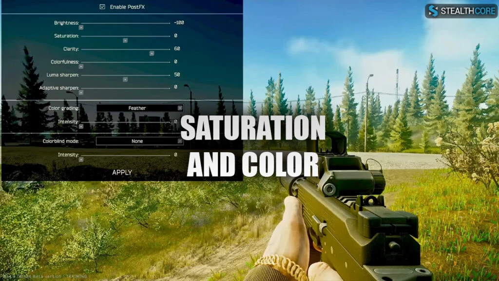 Saturation and Color settings