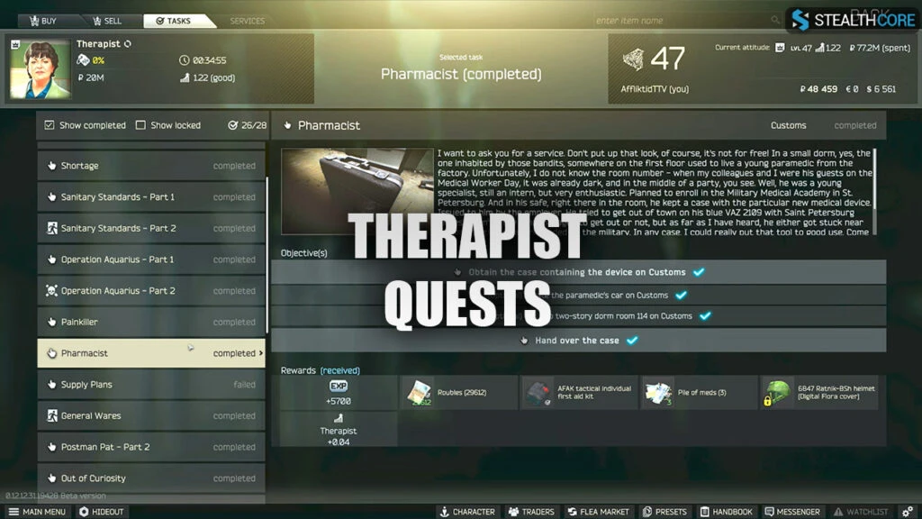 Therapist Quests