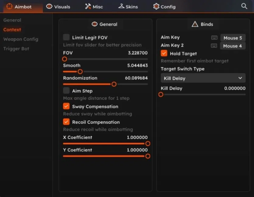 Apex Legends Cheat Aimbot Context Menu