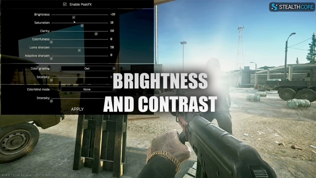 brightness and contrast settings