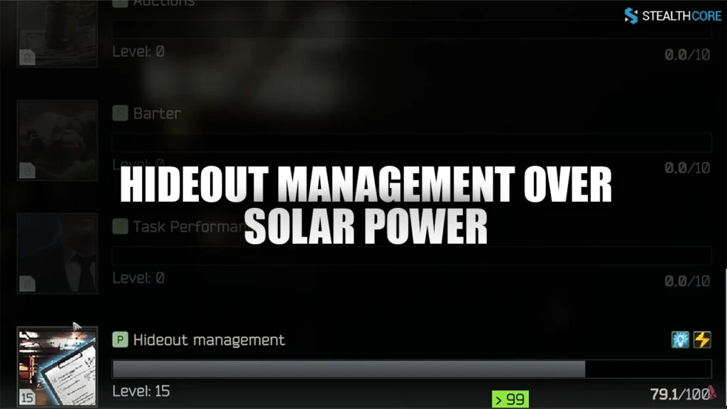 hideout management over solar power