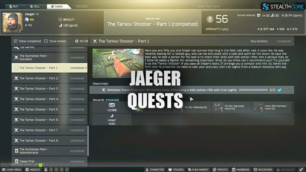 jeaeger quests