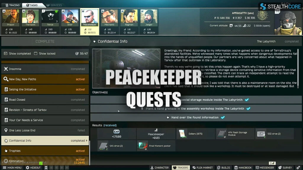 peacekeeper quests