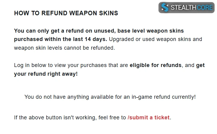 refund weapon skins