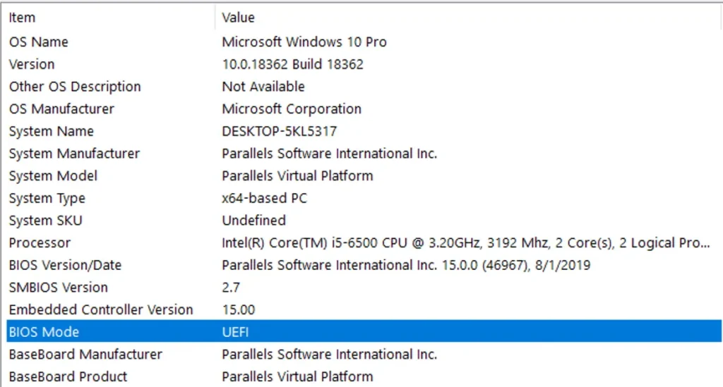 Windows Check Bios Mode
