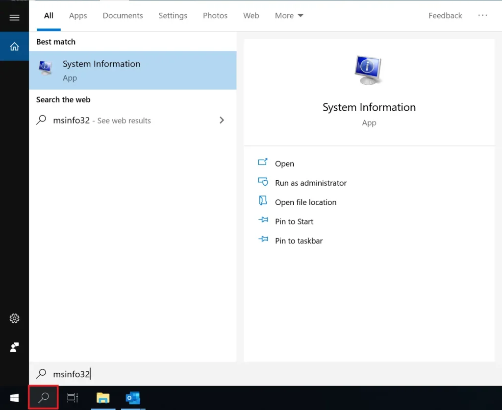 Windows Open System Info